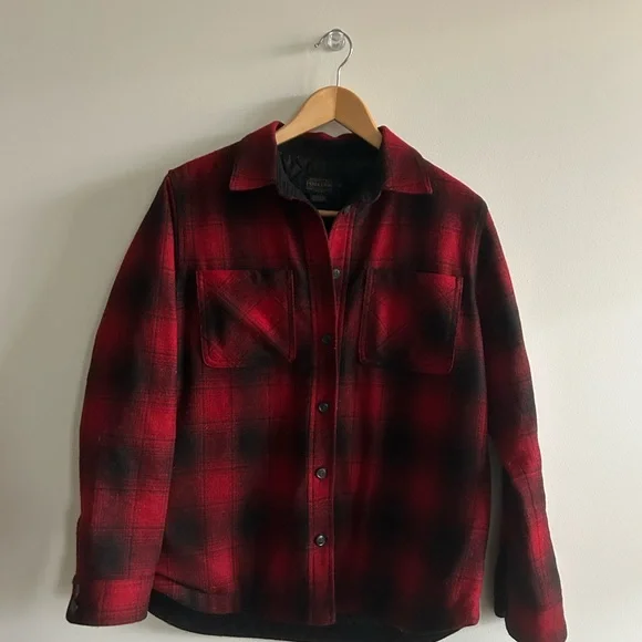Pendleton red Shirt Jacket Quilted Lining Small - Picture 4 of 10